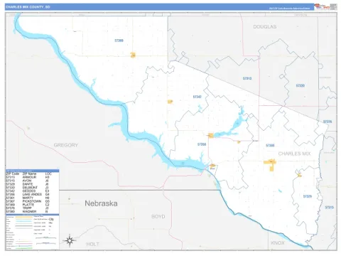 Charles Mix County, SD map