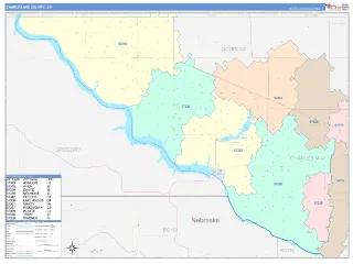 Charles Mix County, SD ColorCast style ZIP Code wall map