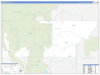 Custer County, SD Business Reference style ZIP Code wall map