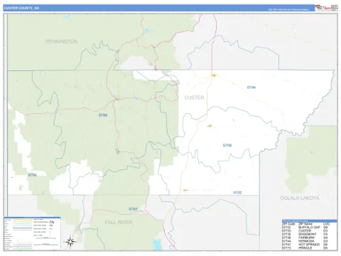 Custer County, SD map