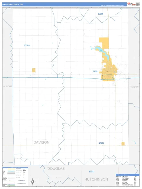 Davison County, SD map