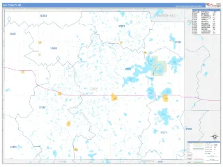 Day County, SD Business Reference style ZIP Code wall map