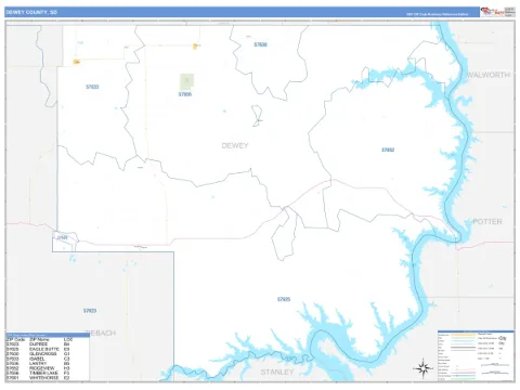 Dewey County, SD map