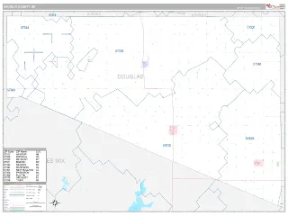 Douglas County, SD Classic style ZIP Code wall map