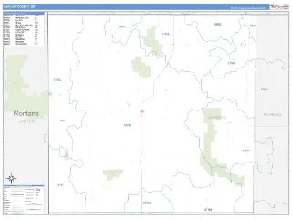 Harding County, SD Business Reference style ZIP Code wall map