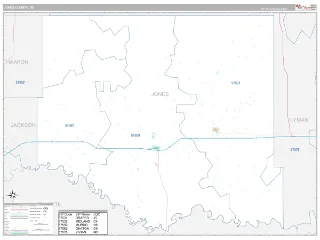 Jones County, SD Classic style ZIP Code wall map