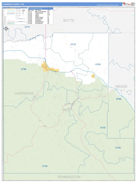 Lawrence County, SD map