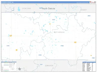 McPherson County, SD Business Reference style ZIP Code wall map