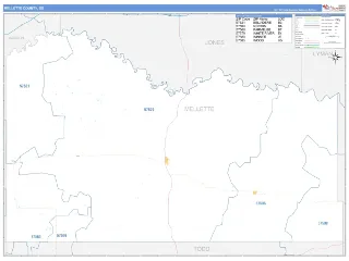 Mellette County, SD Business Reference style ZIP Code wall map