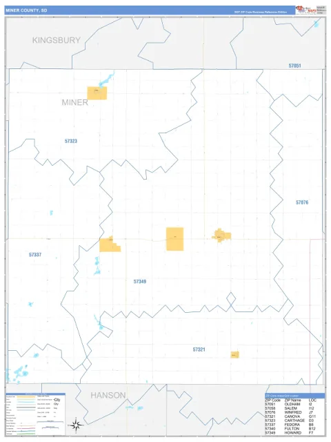 Miner County, SD map