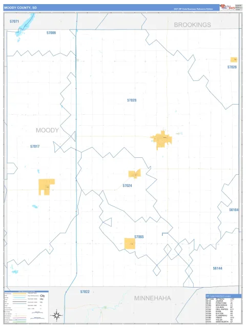 Moody County, SD map