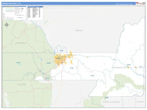 Pennington County, SD map