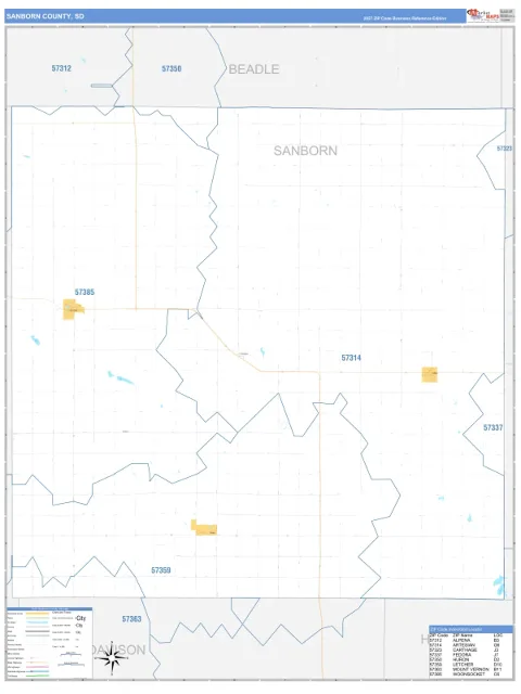 Sanborn County, SD map
