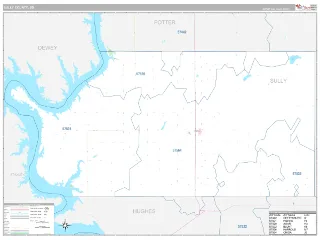 Sully County, SD Classic style ZIP Code wall map