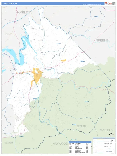 Cocke County, TN map