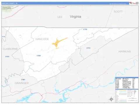 Hancock County, TN map