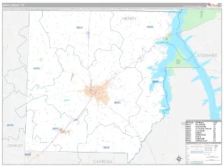 Henry County, TN Classic style ZIP Code wall map