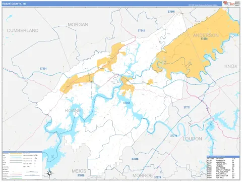 Roane County, TN map