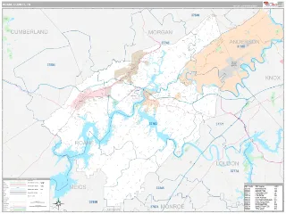 Roane County, TN Classic style ZIP Code wall map