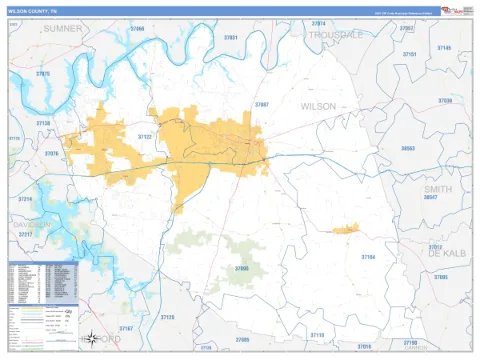 Wilson County, TN map