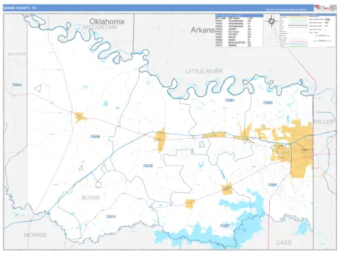 Bowie County, TX map