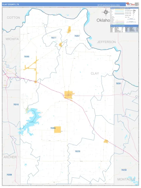 Clay County, TX map