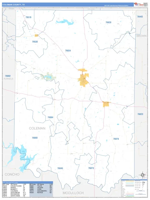 Coleman County, TX map