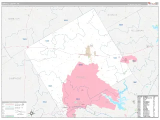 Coryell County, TX Classic style ZIP Code wall map