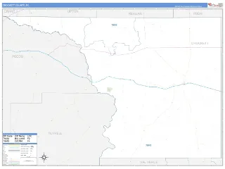 Crockett County, TX Business Reference style ZIP Code wall map