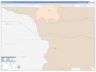 Crockett County, TX ColorCast style ZIP Code wall map