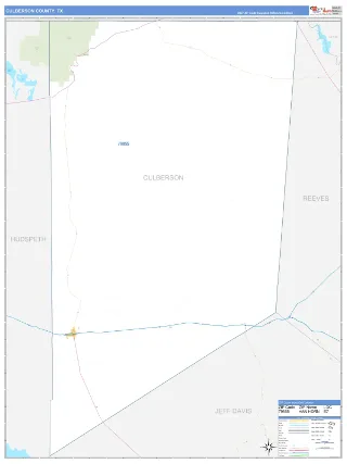 Culberson County, TX Business Reference style ZIP Code wall map