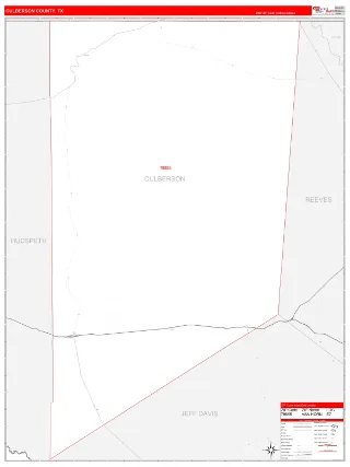 Culberson County, TX RedLine style ZIP Code wall map
