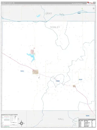 Donley County, TX Classic style ZIP Code wall map