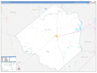 Goliad County, TX Business Reference style ZIP Code wall map