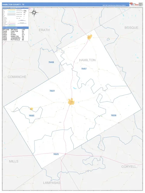 Hamilton County, TX map