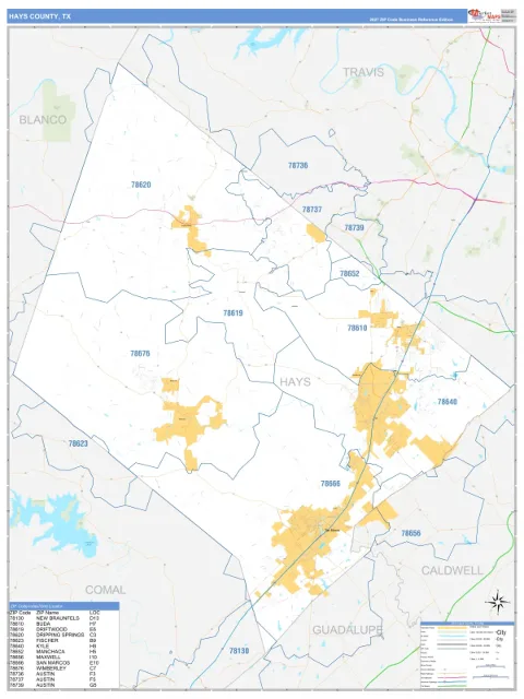 Hays County, TX map