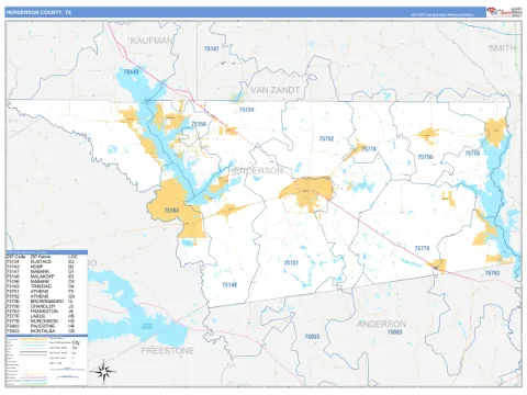 Henderson County, TX map