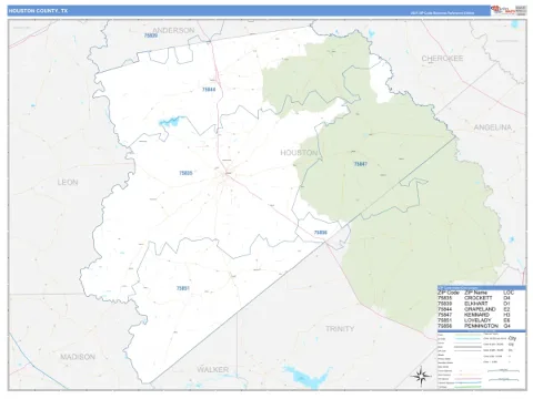 Houston County, TX map