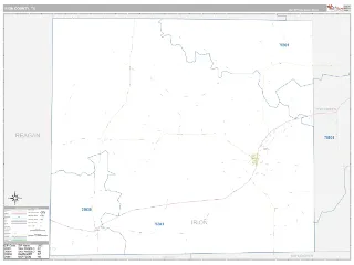 Irion County, TX Classic style ZIP Code wall map