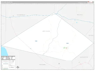 Jeff Davis County, TX Classic style ZIP Code wall map
