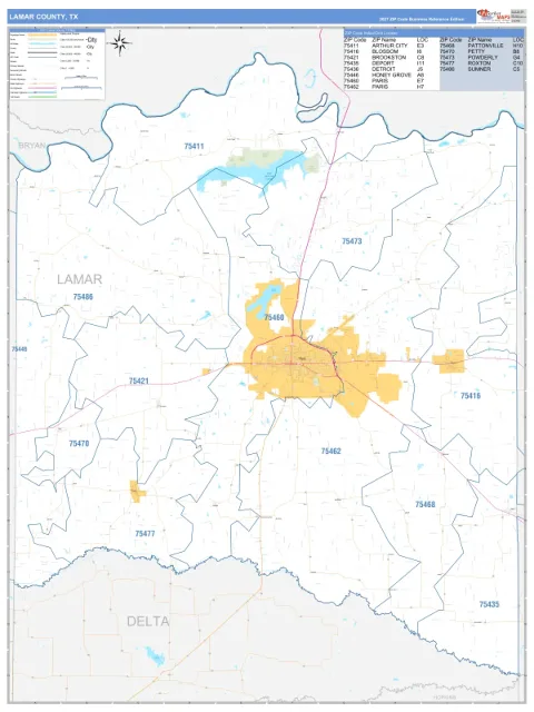 Lamar County, TX map