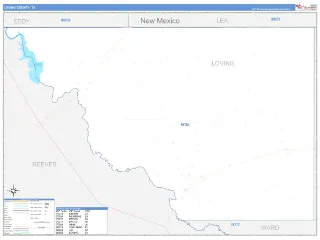 Loving County, TX Business Reference style ZIP Code wall map