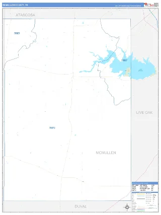 McMullen County, TX Business Reference style ZIP Code wall map