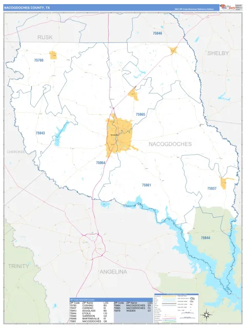 Nacogdoches County, TX map