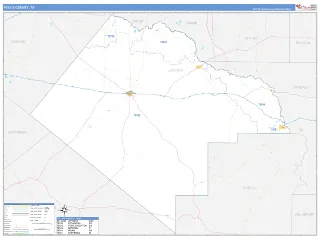 Pecos County, TX Business Reference style ZIP Code wall map