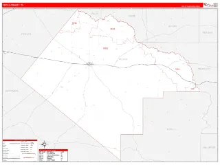 Pecos County, TX RedLine style ZIP Code wall map
