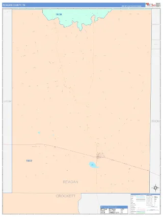 Reagan County, TX ColorCast style ZIP Code wall map