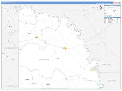 San Saba County, TX map