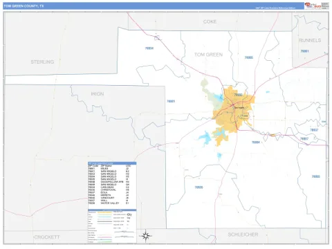 Tom Green County, TX map