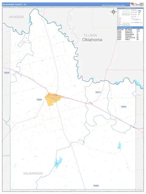 Wilbarger County, TX map